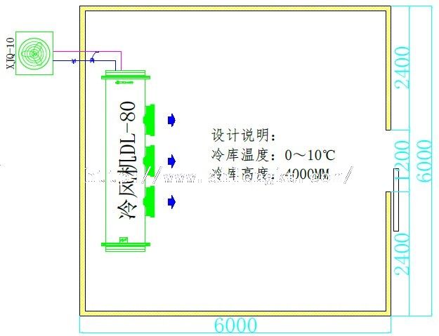 36平方化学冷库平面图